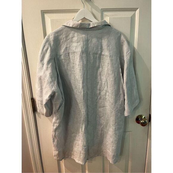 Everett Hall Men’s Light Blue Short Sleeve Button Up Double Pocket Shirt sz XL E - Picture 9 of 9